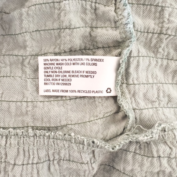 Sage Green Tiered Ruffled Babydoll Tunic Dress with Pockets Fairy - Large - Picture 9 of 10